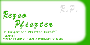 rezso pfiszter business card